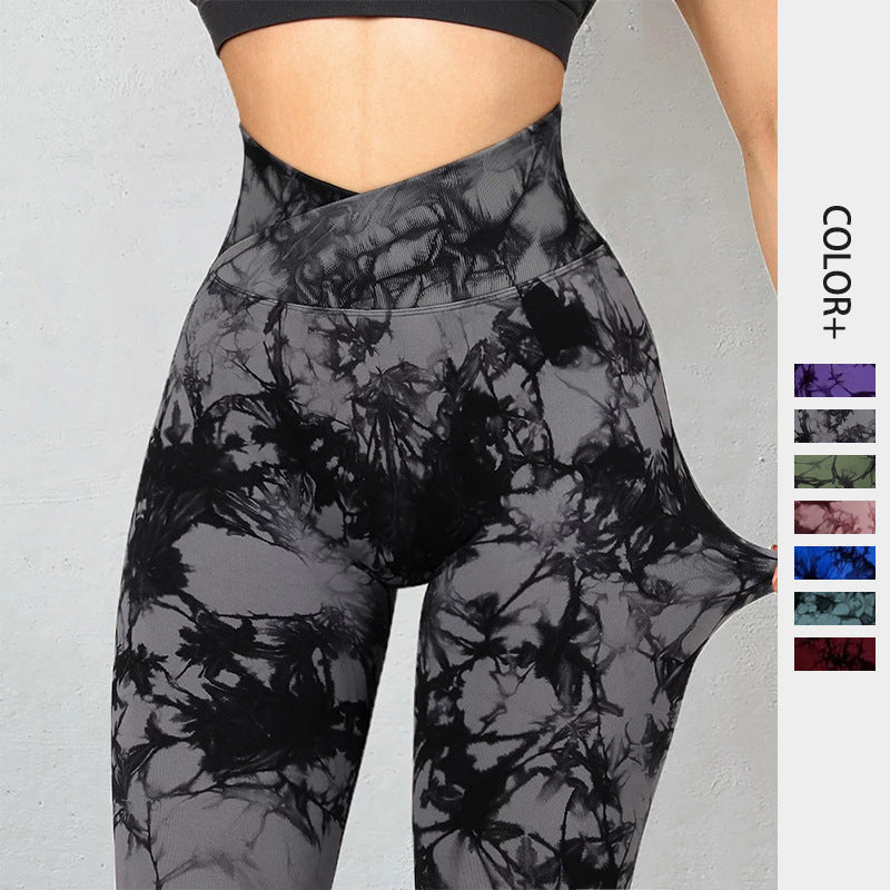 Nahtlose Tie-Dye-Leggings für Damen